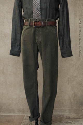 M7 Comfort Moleskin Jeans - Garment Dyed Olive - 31