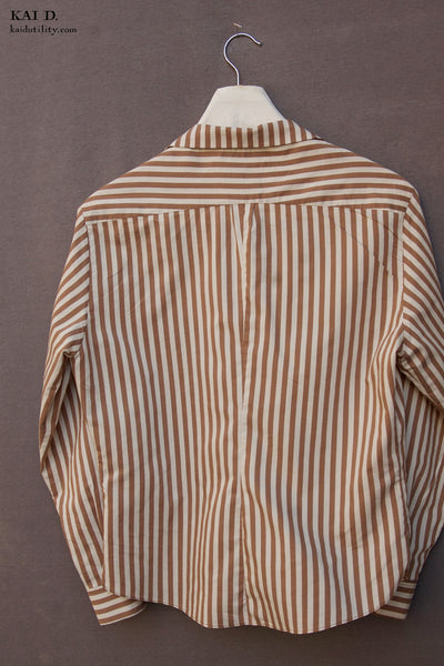 Long Sleeve Margaret Shirt - Berry Stripe - S