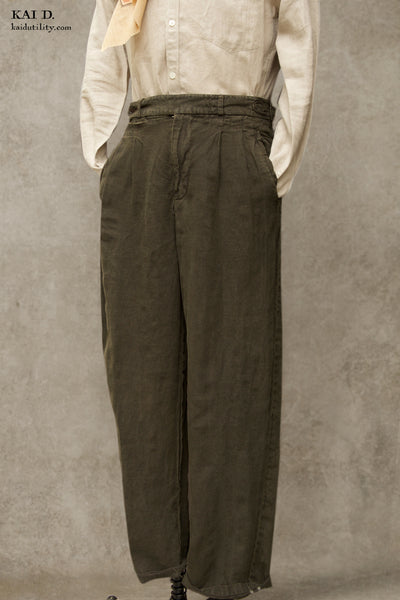 Wide Leg Matisse Pants - Aged Linen - 32