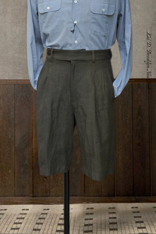1940s Bermuda Shorts - Heavy Belgian Linen - 30, 32, 34, 36