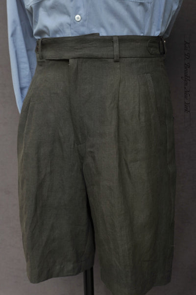 1940s Bermuda Shorts - Heavy Belgian Linen - 30, 32, 34, 36