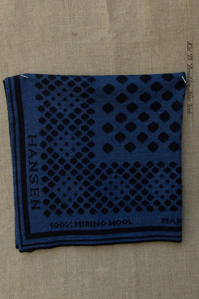 Knitted Wool Bandana - Blue / Black