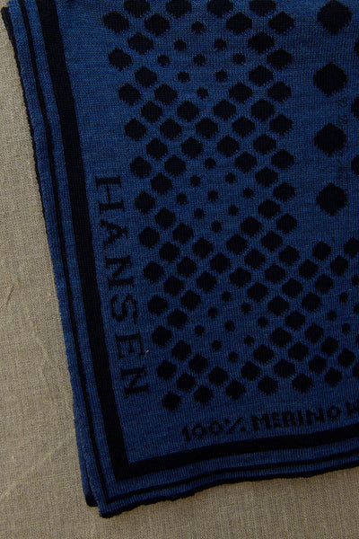 Knitted Wool Bandana - Blue / Black