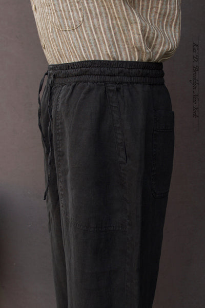 Worker's Drawstring Pants - Black - M, L, XL
