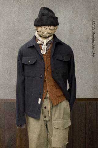 Cropped CPO Overshirt - Night Blue - L, XL, XXL