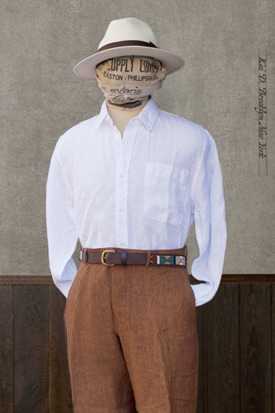 Oversized Linen Shirt - White - S, M, L, XL