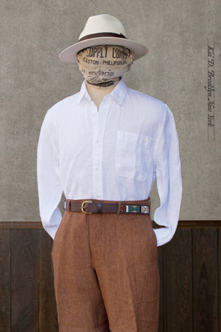 Oversized Linen Shirt - White - S, M, L, XL