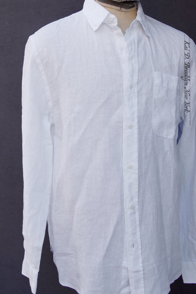 Oversized Linen Shirt - White - S, M, L, XL