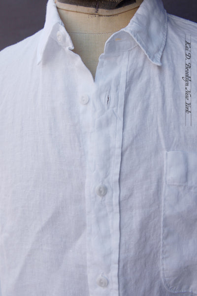 Oversized Linen Shirt - White - S, M, L, XL