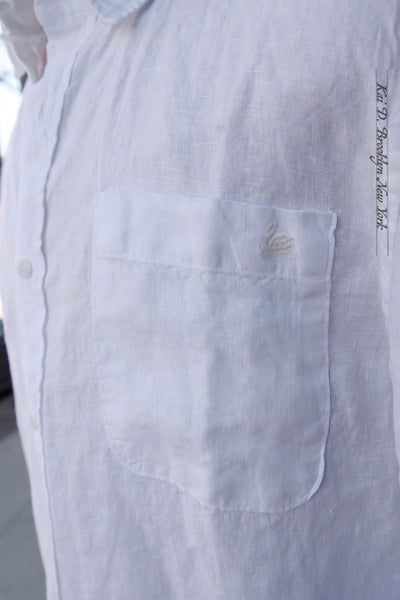 Oversized Linen Shirt - White - S, M, L, XL