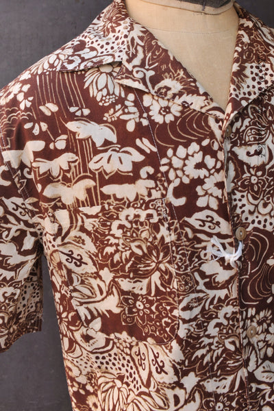 Miami Camp Shirt - Dark Cinnamon Print - 50, 52