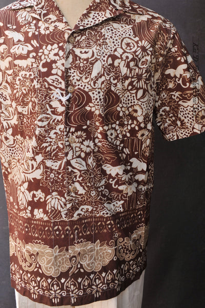 Miami Camp Shirt - Dark Cinnamon Print - 50, 52