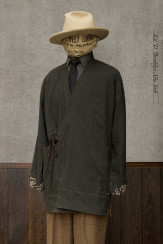 Japanese Farmer Coat - Japanese Seersucker - S, M (NO RETURN)