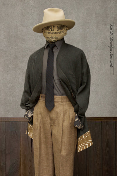 Japanese Farmer Coat - Japanese Seersucker - S, M (NO RETURN)