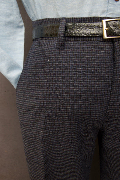 Regular Cut Wool Trousers - Midnight - M, L, XL