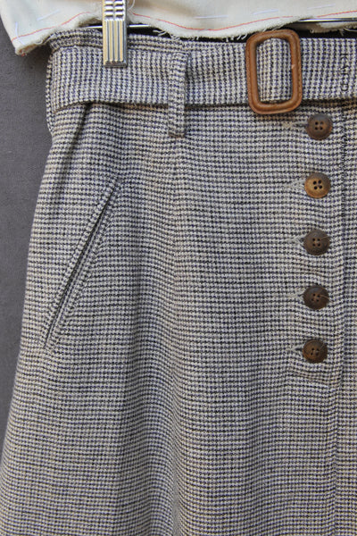 Georgia Linen Skirt - Japanese mini Houndstooth -XS, S, M