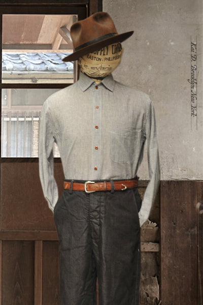 Cassady Shirt - Mini Fine Stripe - Dusty Chambray Blue  - S, M, L, XL, XXL