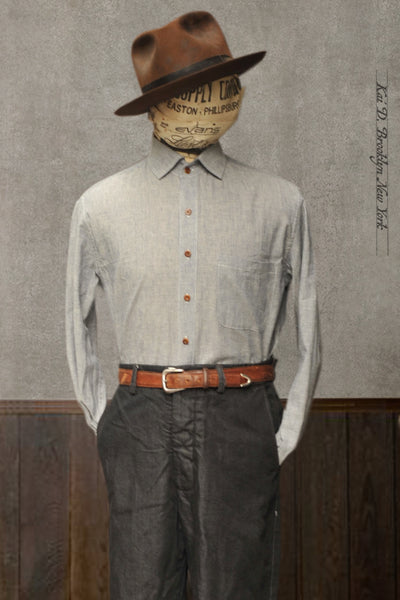 Cassady Shirt - Mini Fine Stripe - Dusty Chambray Blue  - S, M, L, XL, XXL