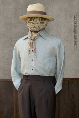 Cassady Shirt (Relaxed Cut)- Mint Belgian Linen - M, L, XL, XXL
