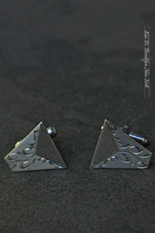 Vintage Silver Cuff Links - Mid Century Modern