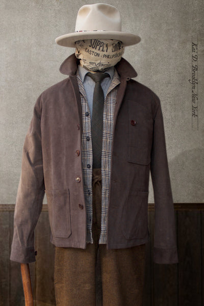 Hardy Chore Jacket - Italian Moleskin - Dusty Brown - M, L, XL