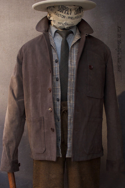 Hardy Chore Jacket - Italian Moleskin - Dusty Brown - M, L, XL