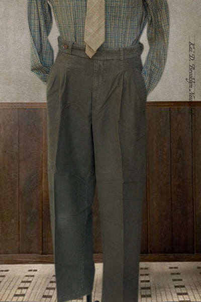 Wide Leg Matisse Pants - Olive Baby Moleskin - 30, 32, 34. (Shorter Length)