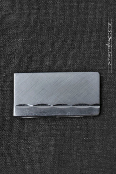 Subtle Crosshatch money clip - Sterling Silver
