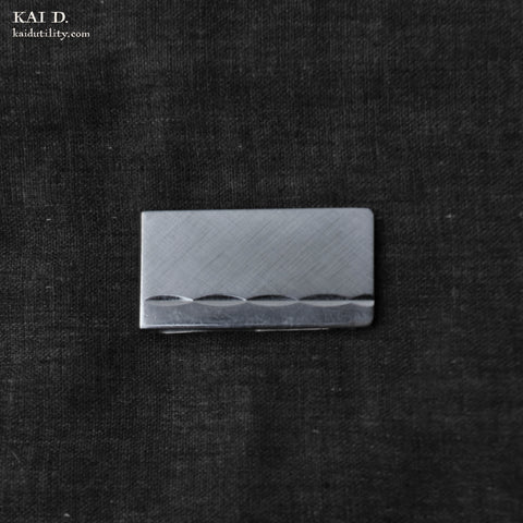 Subtle Crosshatch money clip - Sterling Silver