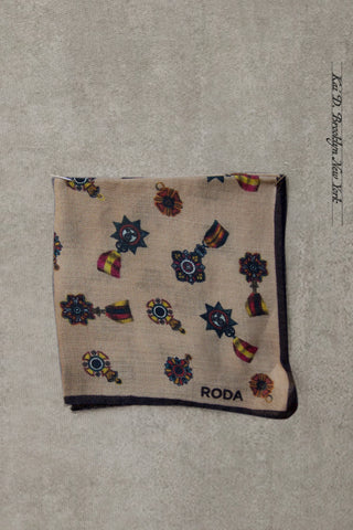Light Wool Pocket Square - Decorative Insignia