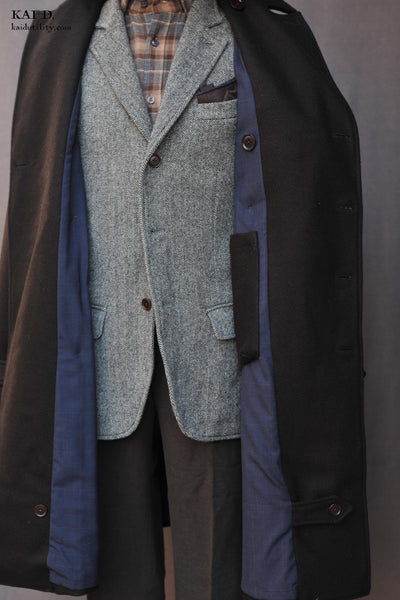 Motorcycle Trench- Dense Wool Twill - L, XL