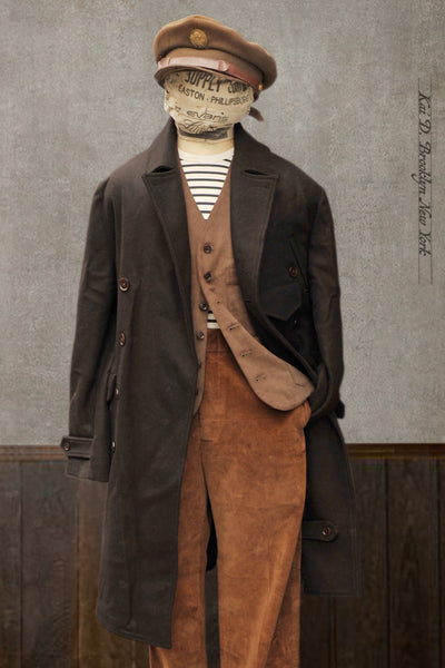 Motorcycle Trench- Dense Wool Twill - L, XL