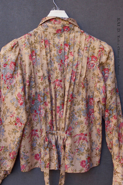 Emily Shirt - Pure Linen-  Floral  - S