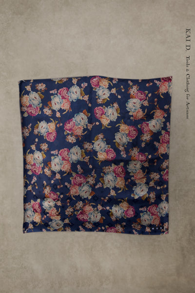 Silk Bandana - Blue Ground Floral (Smaller Size)