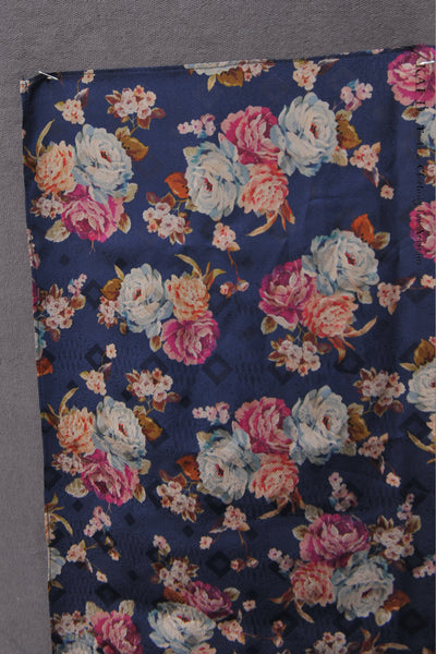 Silk Bandana - Blue Ground Floral (Smaller Size)