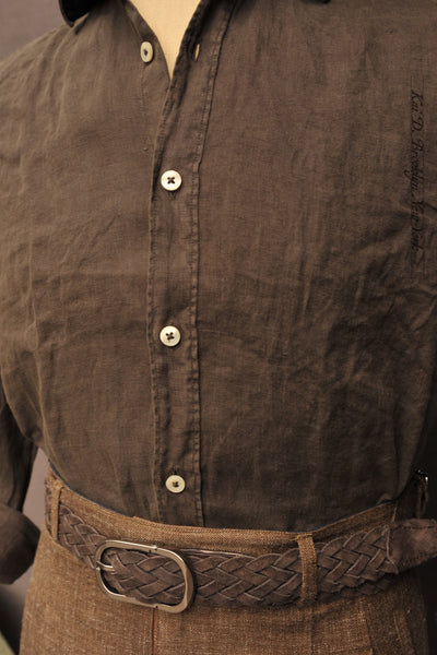 Capri Linen Shirt -Faded Brown - M (NO RETURN)