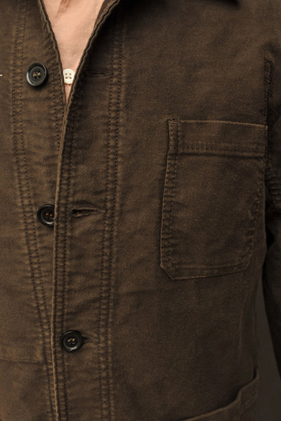 French Moleskin Work Jacket - Mushroom - 44(M), 46(L), 50(XL) (NO RETURN)