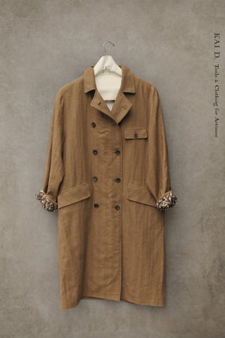 Keaton Trench Coat - Cotton Linen Herringbone - XS, S, M, L