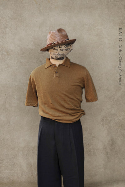 Fine Gauge Linen Polo - Mustard - XS, S