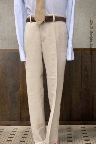 Belgian Linen Borough Pants - Natural - 30, 32, 34, 36
