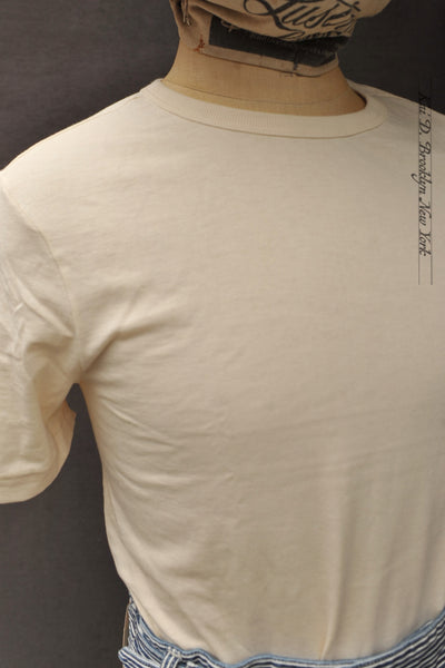 1950s Mens Loopwheel Tee - Natural - L, XL, XXL