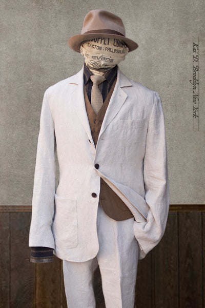 Shoemaker Jacket - Natural Belgian Linen - S, M, L, XL