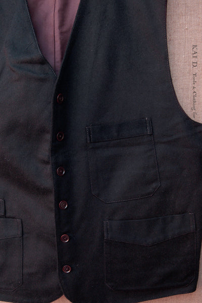 Shoemaker's Vest - Navy Wool Cashmere - XXL