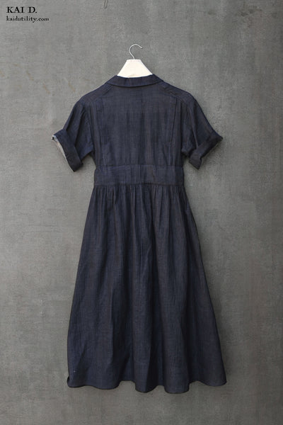 O'Keeffe Dress - Double Gauze Navy - XS, S, M