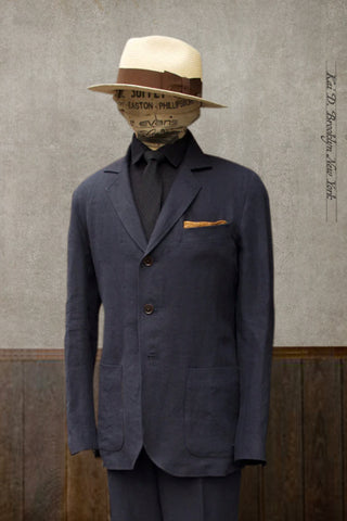 Shoemaker's Jacket - Navy Belgian Linen - S, M, XL, XXL