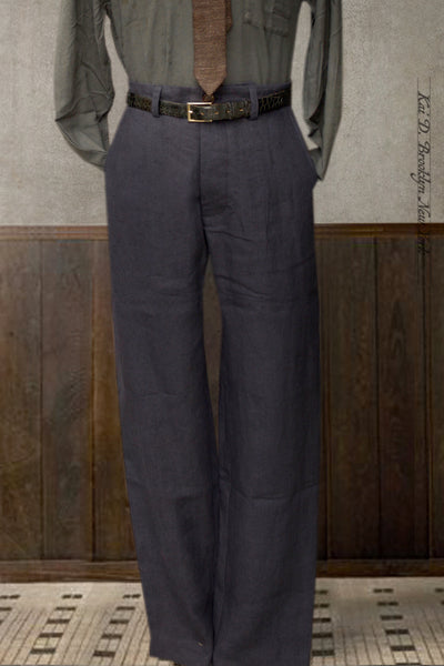 Bosun Pants - Heavy Belgian Linen - Navy - 30, 32, 34, 36