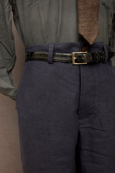 Bosun Pants - Heavy Belgian Linen - Navy - 30, 32, 34, 36