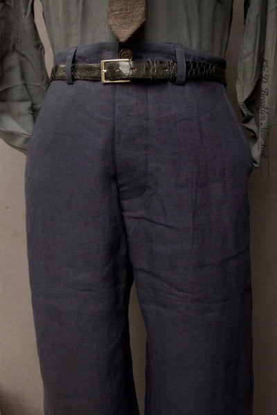 Bosun Pants - Heavy Belgian Linen - Navy - 30, 32, 34, 36