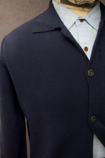 Knitted Button Jacket - Navy - 3, 4, 5
