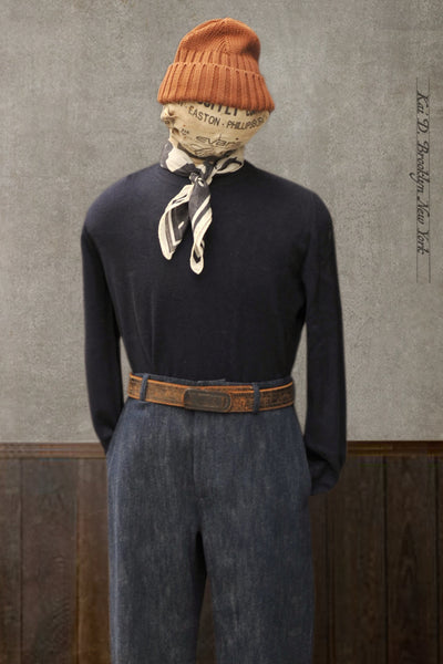 Mongolian Cashmere Sweater - Navy - L, XL